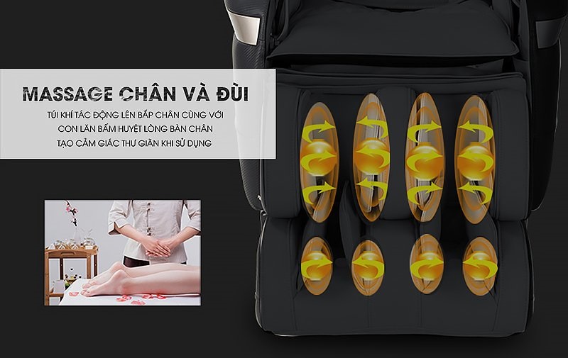 Ghế massage Kaitashi KS-200| Hệ thống túi khí co bóp, massage bàn chân và bắp chân chuyên nghiệp