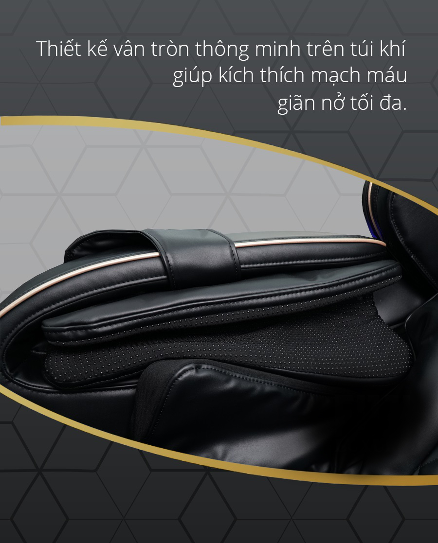 Các vân tròn trên túi khí giúp tăng hiệu quả massage.