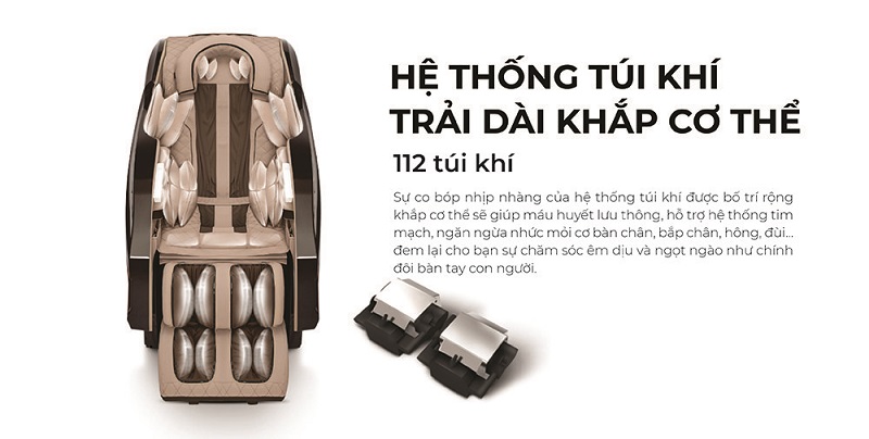 Massage thư giãn toàn thân cùng túi khí trải dài khắp cơ thể