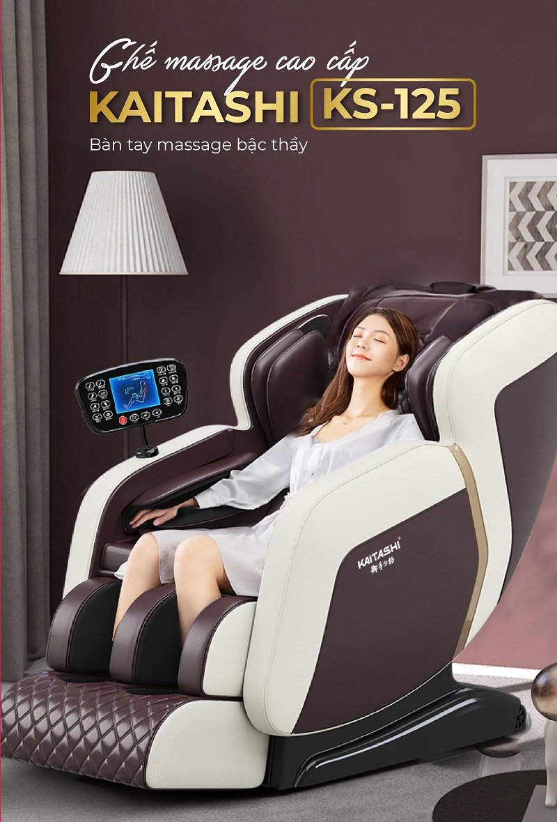 Siêu phẩm 2021 - Ghế massage toàn thân KS-125 Brown-Beige 