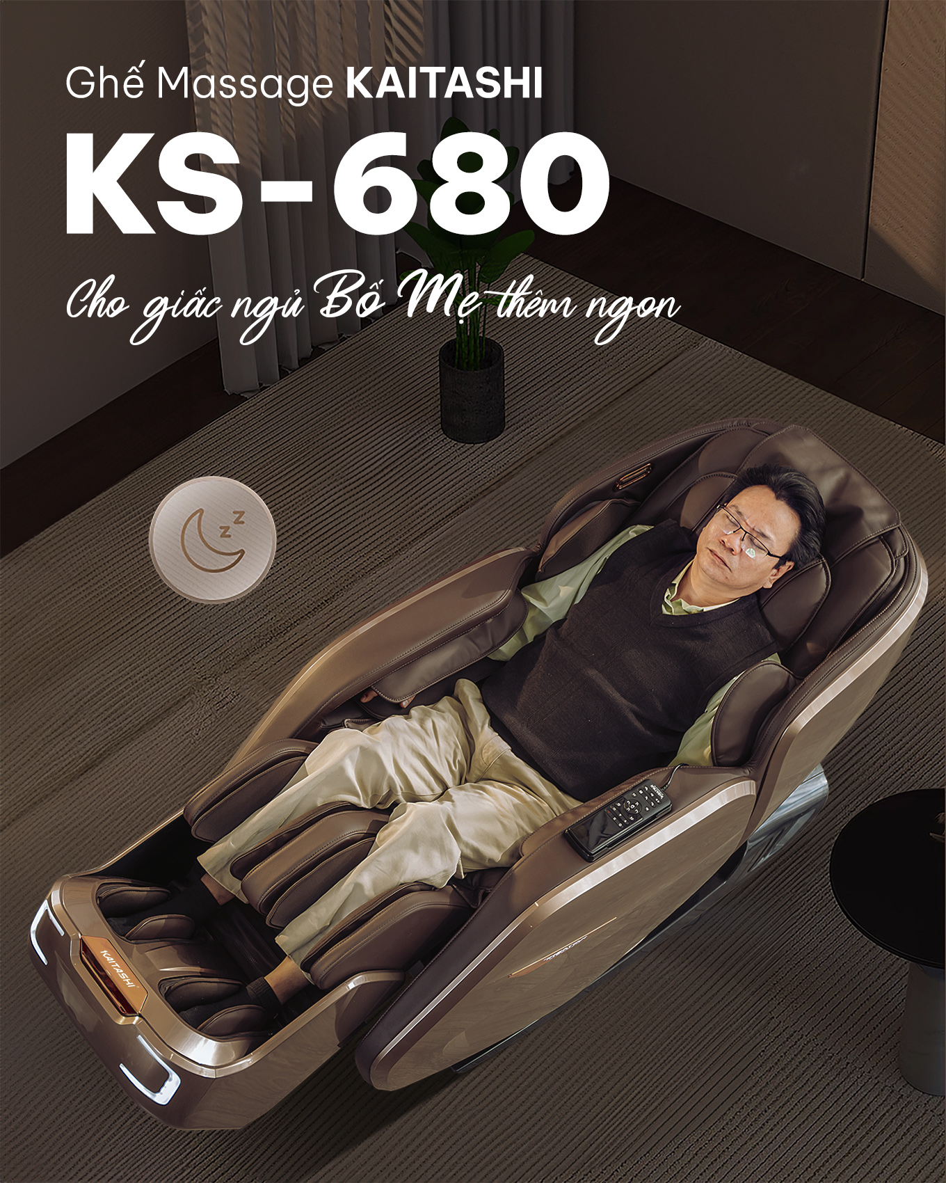 Ghế massage Kaitashi KS-680 cho bạn giấc ngủ vẹn tròn