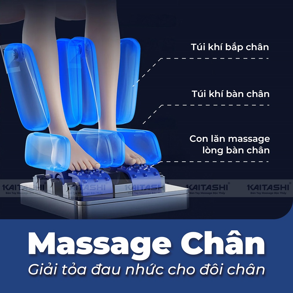 túi khí bắp chân của Kaitashi KS-119 massage siêu đã