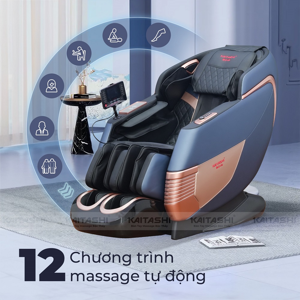 Ghế massage Kaitashi KS-119 với 12 chương trình massage tự động