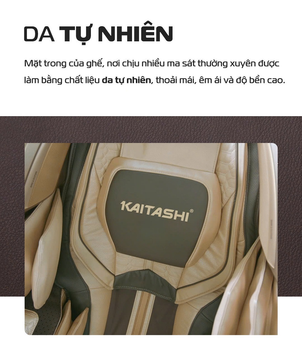 Ghế massage Kaitashi Nexus KS-550 chất da tự nhiên, an toàn, lành tính