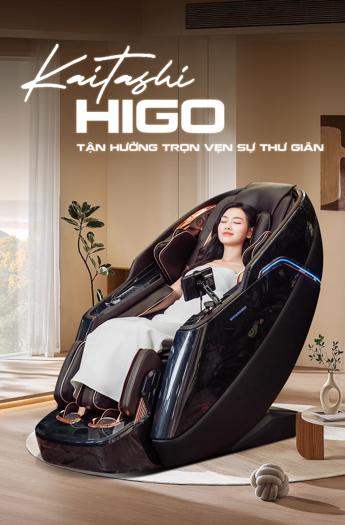 Ghế massage Kaitashi Higo - Thư giãn sâu, phục hồi cơ thể