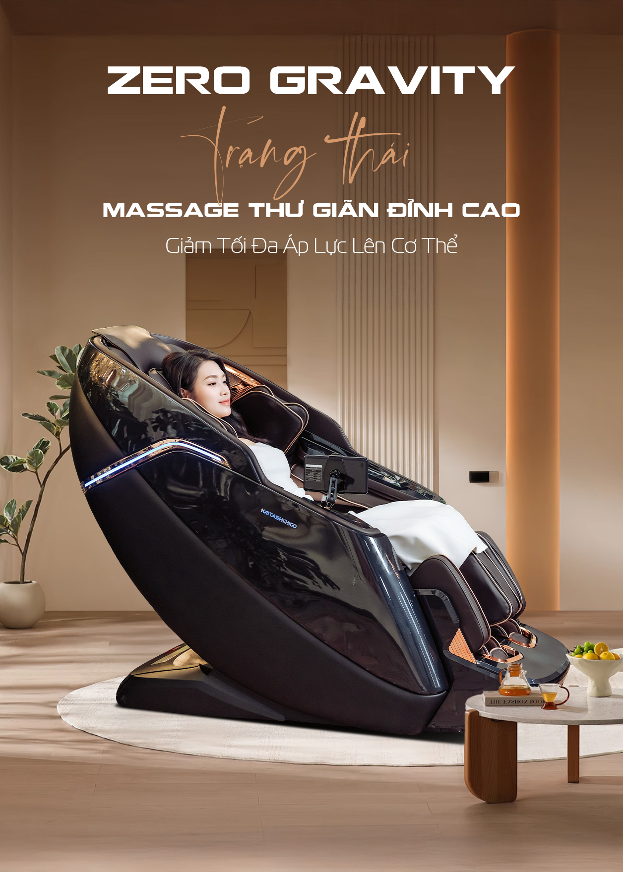 Ghế massage Kaitashi Higo - Thư giãn sâu, phục hồi cơ thể