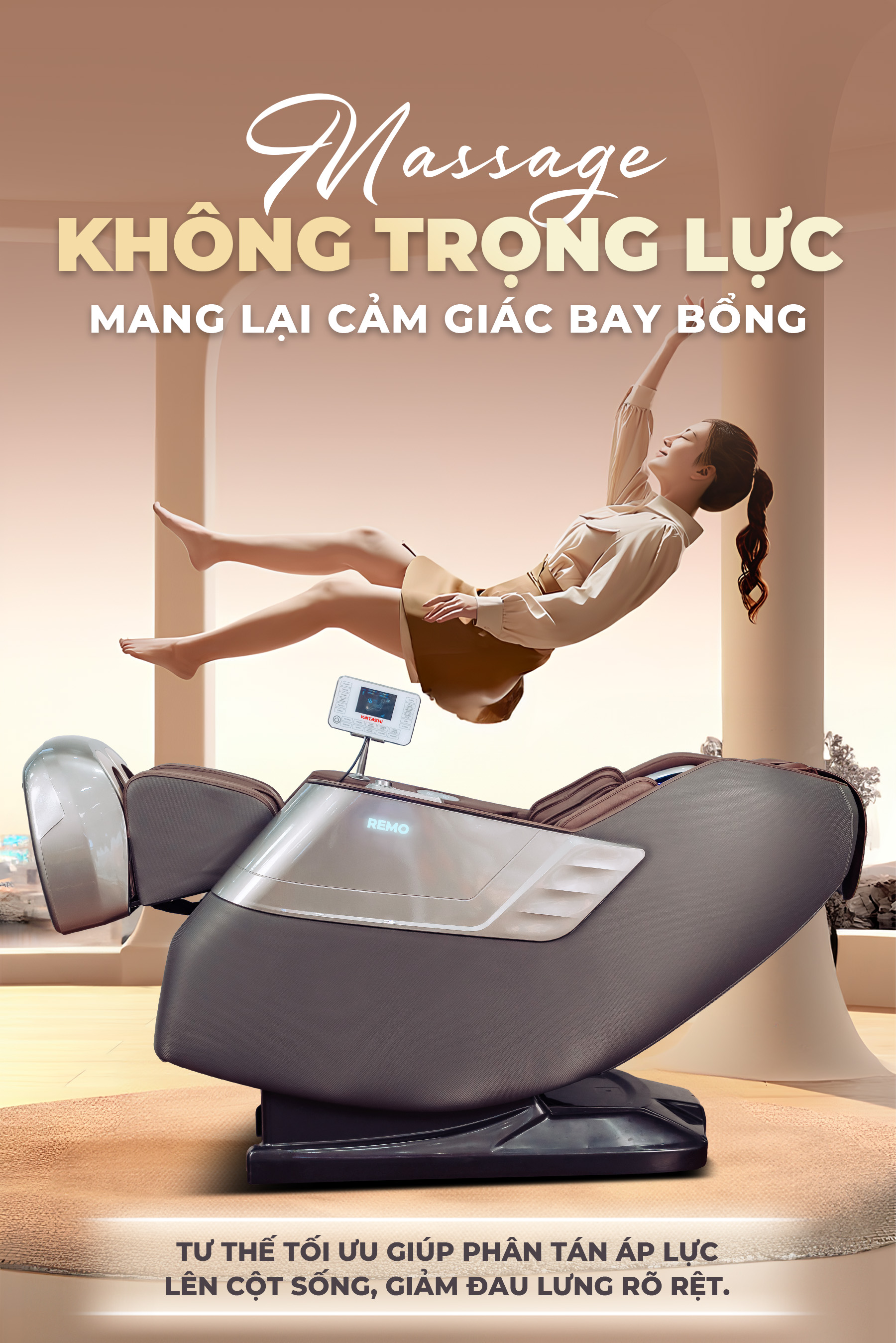 ghế massage Kaitashi Remo chăm sóc sức khỏe toàn diện cho gia đình