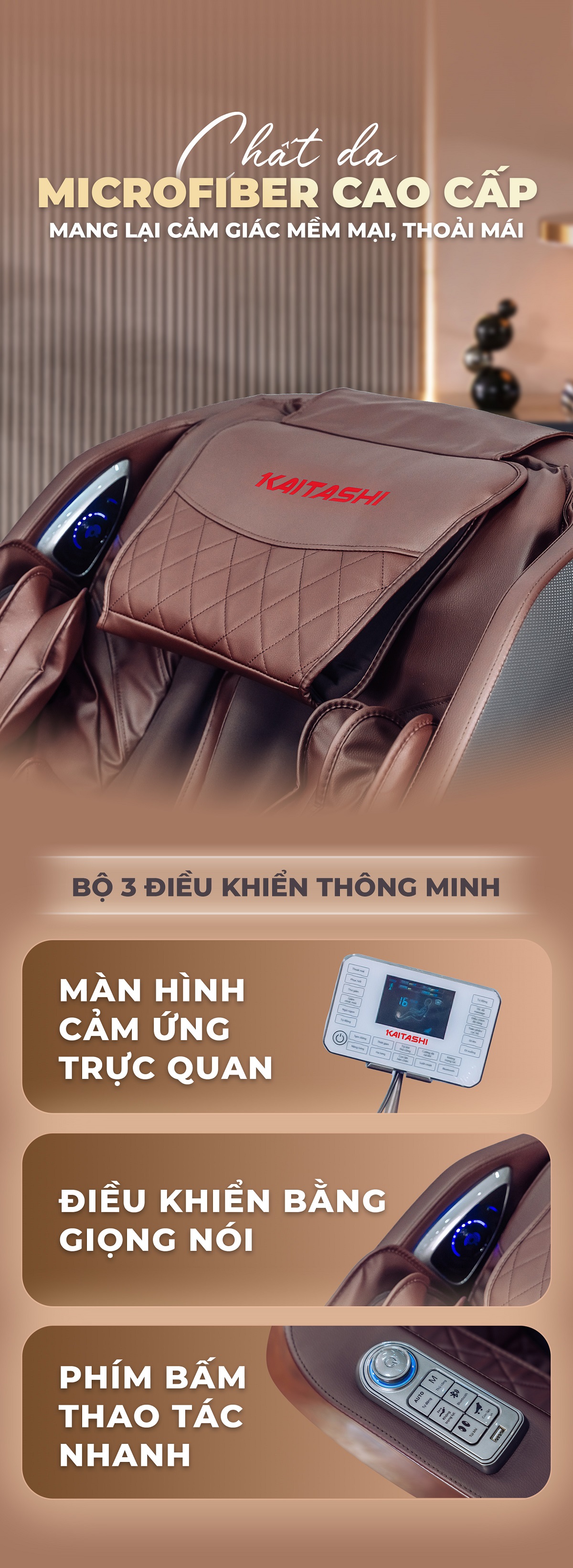 ghế massage Kaitashi Remo chăm sóc sức khỏe toàn diện cho gia đình