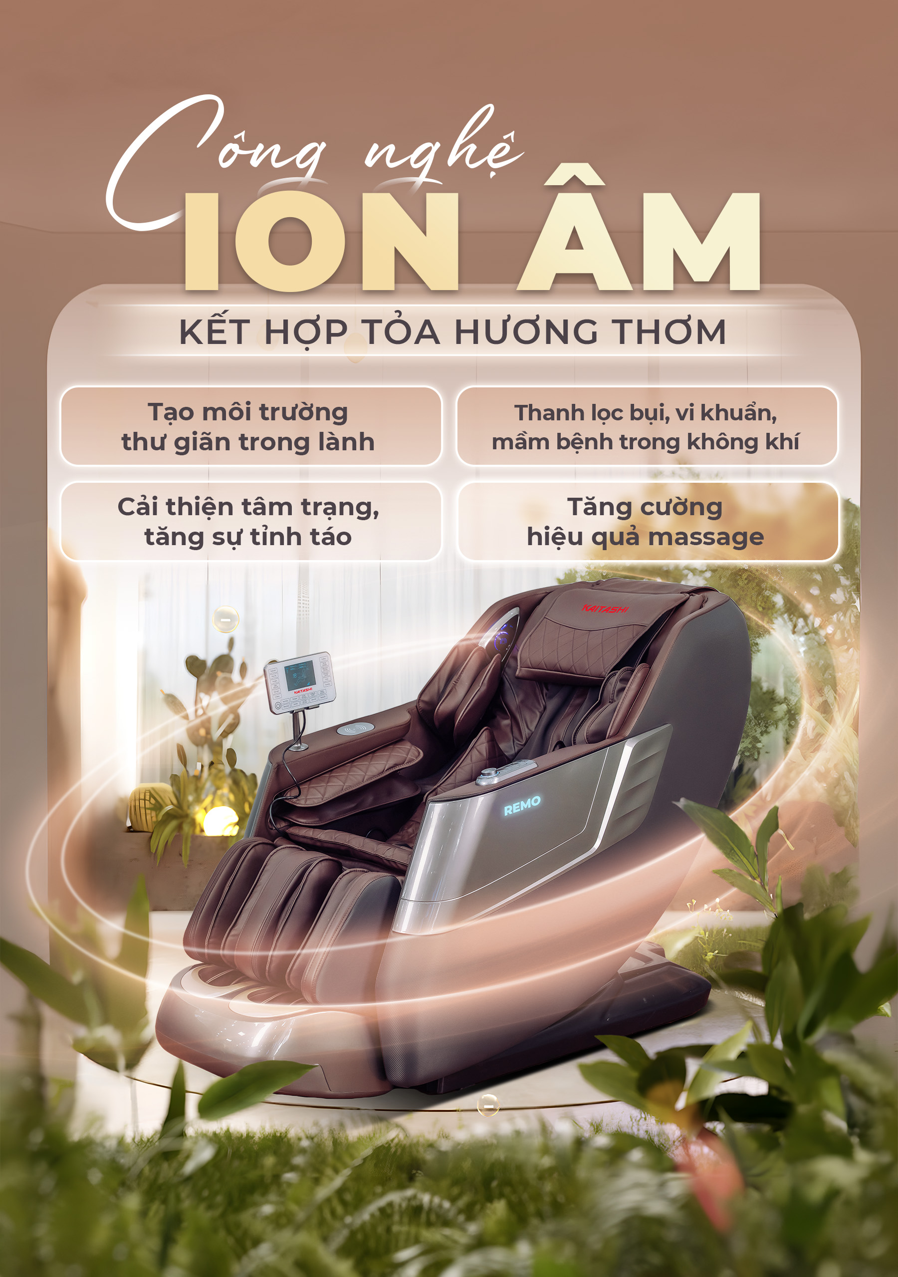 ghế massage Kaitashi Remo chăm sóc sức khỏe toàn diện cho gia đình