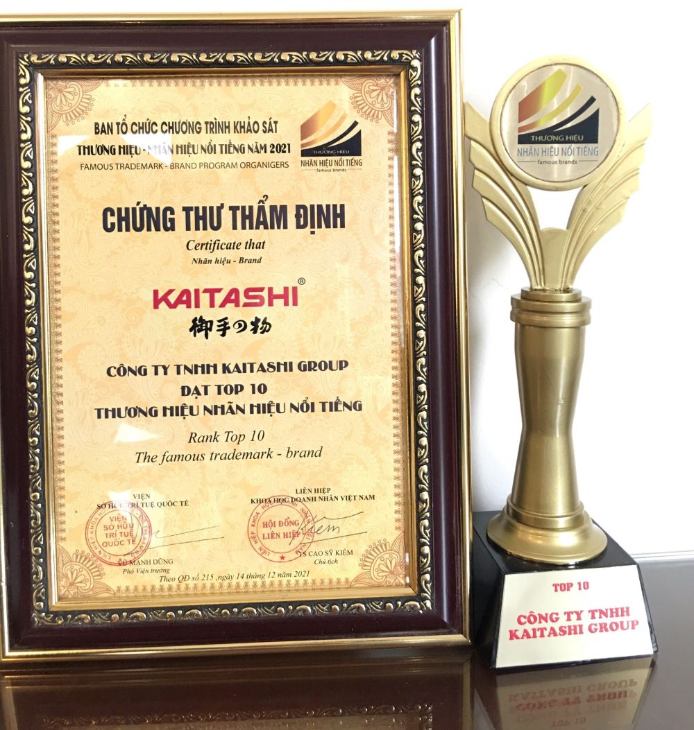 Kaitashi vinh dự lọt top 10 “Thương hiệu - Nhãn hiệu nổi tiếng” năm 2021