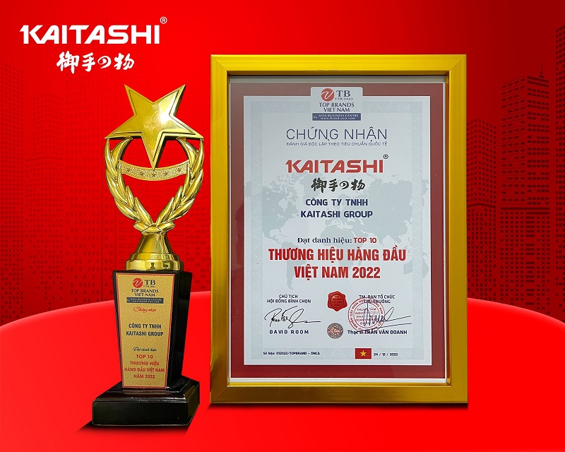 Kaitashi vinh dự nhận danh hiệu “ Top 10 Thương hiệu hàng đầu Việt Nam 2022” 