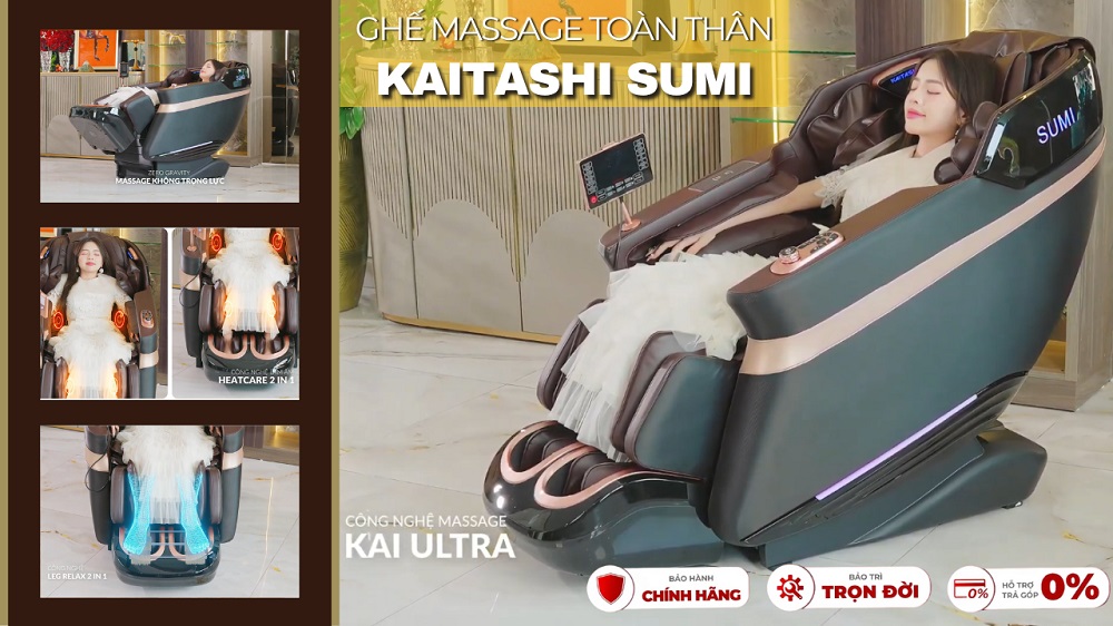 Ghế massage Kaitashi Sumi – Nâng tầm trải nghiệm sống khỏe, sống sang