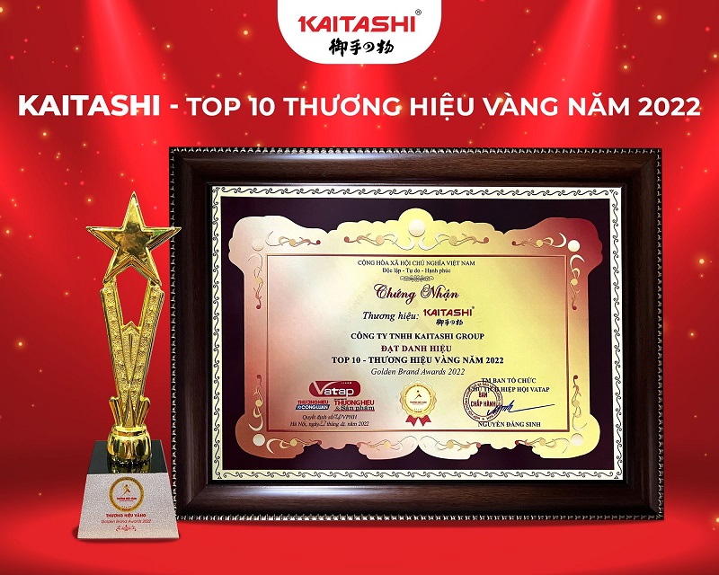 Kaitashi vinh dự nhận danh hiệu “Top 10 Thương hiệu Vàng năm 2022”